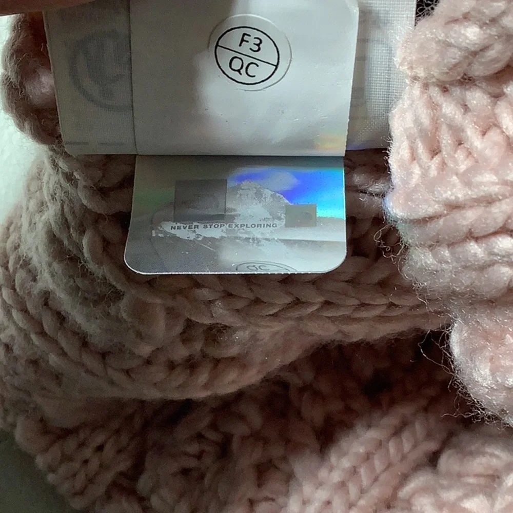 North Face baby pink kids beanie
